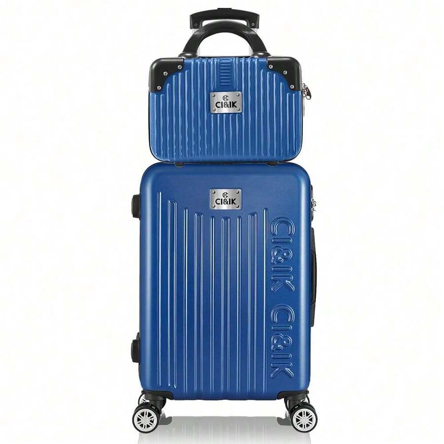 20in Carry-On Luggage Set With Makeup Case - Beige - View 1