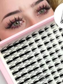 LIMEIKAI Wispy Natural Cat‑Eye Manga Style Lash Clusters, C‑Curl Mixed Lengths, Dense Reusable Segmented Individual False Eyelashes, Beginner‑Friendly For Home DIY, For Prom, Daily & Party Manga Big‑Eye Makeup Looks - D - View 2