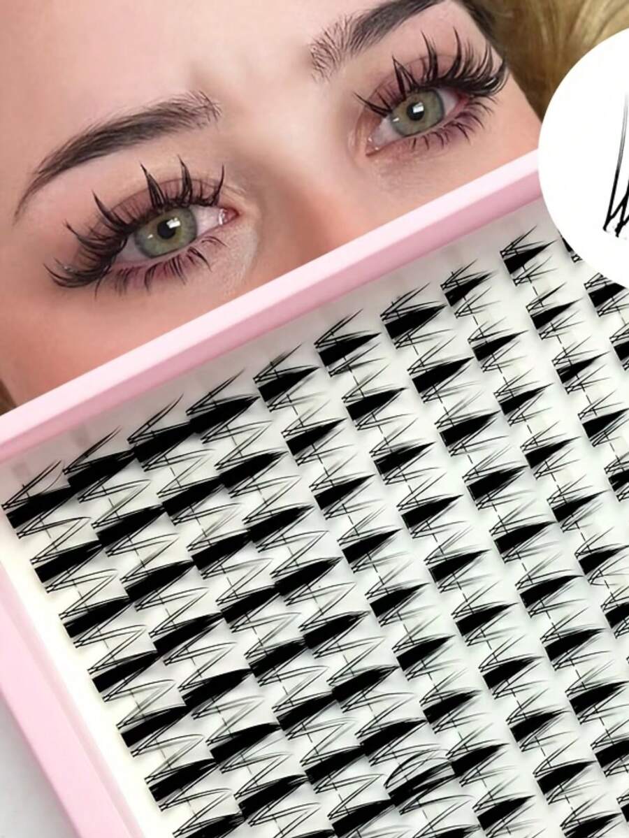LIMEIKAI Wispy Natural Cat‑Eye Manga Style Lash Clusters, C‑Curl Mixed Lengths, Dense Reusable Segmented Individual False Eyelashes, Beginner‑Friendly For Home DIY, For Prom, Daily & Party Manga Big‑Eye Makeup Looks