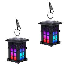 POSE UP 2/4pcs Solar Flame Clip Lights, Vintage Outdoor Hanging Lights, Realistic Flickering Flame Effect, IP44 Waterproof Warm White Solar Garden Lights, Yard Garden Porch Fence Decorative Lights, Halloween Christmas Holiday Party Decoration - Cabin Lamp - View 17
