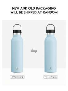 Meoky 26oz/750ml vakuumisolierte Edelstahl-Wasserflasche mit großem Fassungsvermögen und tragbarem Griffdeckel, langanhaltende Warm- und Kälteerhaltung, Reiseflasche für Wandern, Camping, Outdoor-Sport, Schule und täglichen Gebrauch - Blau - Übersicht 2