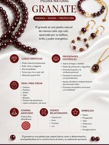 Granate Piedra Natural bola lisa para Bisuteria - Granate - Ver 2