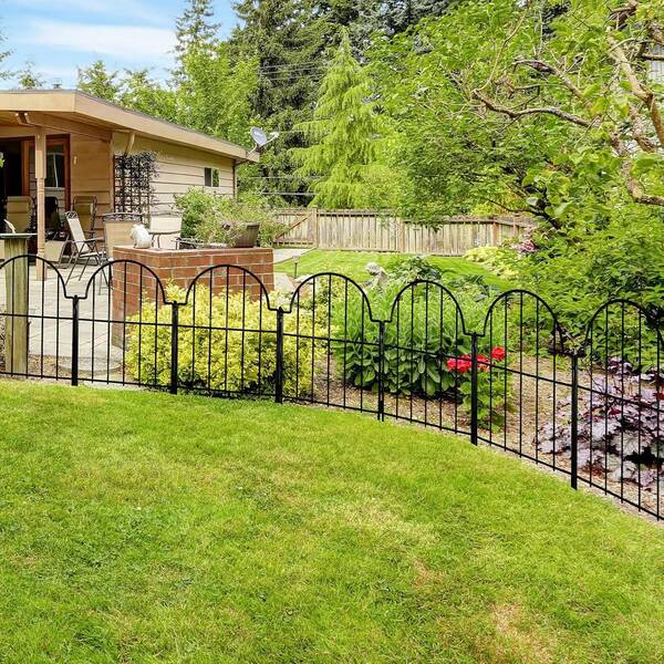 Garden Fence, 22 In(H) X 10.83 Ft(L) Arched Rustproof Metal No Dig Fence Garden Decorative Fence Flower Bed Border, Animal Barrier Fencing For Rabbit Dog, Outdoor Decor For Yard & Patio