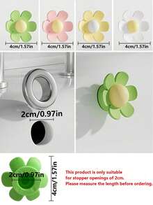 4/3/2/1 buah Sumbat Lubang Pembuangan Air Berbentuk Bunga dari Silikon - Cincin Pembuangan Air, Tahan Lama dan Mudah Dipasang, Sumbat Lubang Pembuangan Air Wastafel Berbentuk Bunga, Penutup Lubang Pembuangan Air Wastafel Kamar Mandi, Penutup Lubang Pembuangan Wastafel/Bak Mandi, Cocok untuk Wastafel Dapur dan Kamar Mandi, Efektif Mencegah Luapan dan Penyumbatan, Cocok untuk Semua Wastafel, Dekorasi Kamar Mandi Rumah - MultiWarna - View 8