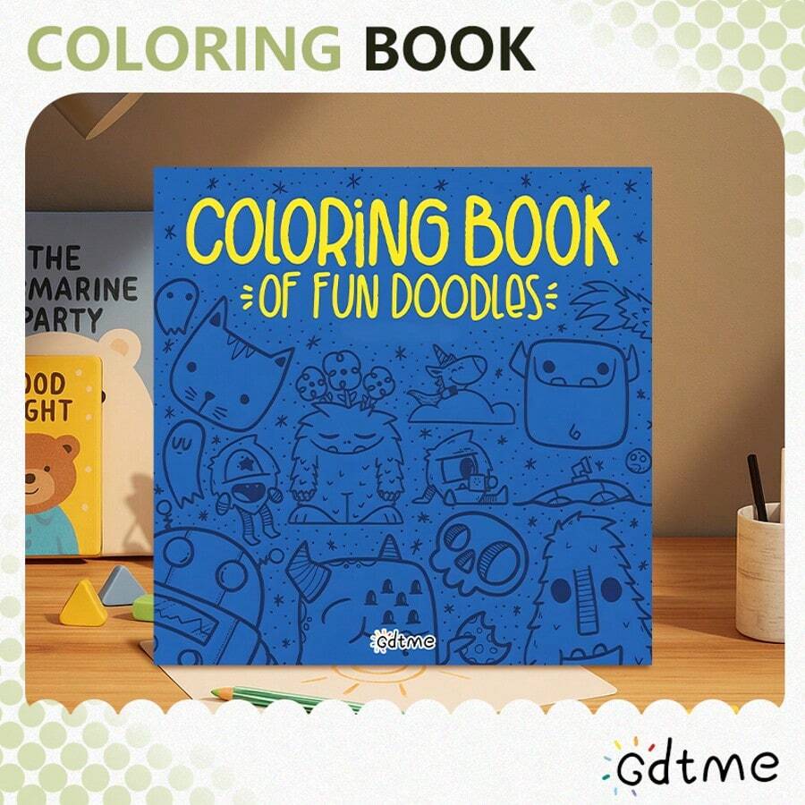 GDTME 1本《Fun Coloring Book》著色書,24頁120g厚珍珠紙,尺寸7.87*7.87英吋,適合初學者,舒緩辦公壓力,親子互動,送禮佳品,適合節日派對與活動送給朋友,幫助減壓,可用作文具與學習用品,精美小禮物,適用於各種節日與婚禮,辦公用品,學習用品,提升創意,設計精美 - HY450 - 查看 1