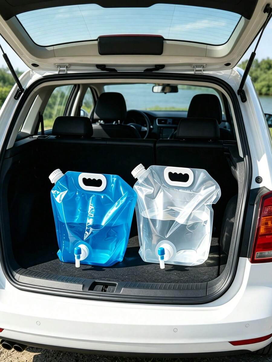5L/10L 戶外露營水袋/可折疊水桶－大容量、便攜可折疊水儲存容器，附閥門與透明設計；非常適合戶外露營、野餐與烤肉活動