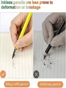 1/3/6/12pcs HB Eternal Pencil, Black, High-Tech, Unbreakable, No Sharpening Needed, Sketching Pencil, Father's Day Gift, Mother's Day Gift, Gift For Friends, Students, Teachers, Back To School, Random Color - Style 1 - View 5