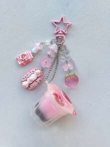 1pc Super Cute Pudding Jelly Keychain, Handmade Aesthetic Design, Y2K - Bags - View 6
