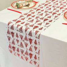 1 buah Taplak Meja Dekoratif Motif Pohon Natal Ukuran 28*275cm, Cocok Untuk Acara, Pesta, Pernikahan, Pesta Ulang Tahun, Natal, Tahun Baru, Thanksgiving, Halloween, Dekorasi Rumah, Dekorasi Meja Makan - beraneka warna - View 7