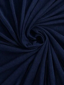 Women's Elegant And Modern Navy Blue Tulle Blouse With Long Sleeves And A Mock Collar - 藏蓝色 - 查看 7