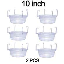 2/6pcs Transparent Round Plastic Hanging Baskets With Drip Tray, 6/8/10/12 Inch Hanging Plant Trays With Built-In Hooks And Water Catching Pans, Space-Saving Design For Indoor/Outdoor Home, Office, Cafe, Balcony - Hanging Flower Pot Tray - View 16