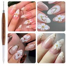 Dual-Ended Nail Art Brush, Multi-Function Silicone Glue Mixing Stick, Dual-Ended Multi-Function Nail Art Brush, 2-In-1 Nail Art Tool, Nail Art Brush For Carving And Glue Adjustment, Suitable For Nail Design And Nail And Toe Care - Multicolor - View 3