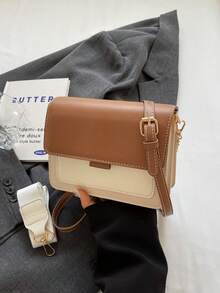Fashionable Minimalist Versatile Color-Block Layered Shoulder Bag With Chain Strap, Suitable For Young Girls, Shopping, Dating, Evening Party, Daily Outfit, Commuting, Multi-Functional Shoulder Crossbody Bag - Multicolor - View 13