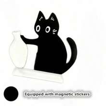 1 Set Cute Cat Fur Collector Magnetic Sticker, Can Be Attached To Refrigerator Or Used Vertically. It Can Collect Cat Hair And Also Be Used For Bouquet Decoration, Adorable Vase Design Refrigerator Magnet, Kitchen Decor Magnet, Cat Lover Gift, Pet Keepsake, Cat Hair Collector Is A Great Gift For Cat Owners - Multicolor - View 13