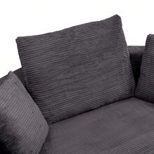 Flieks Multifunktionales freistehendes Klappsofabett (Boneless Couch) – Ovales Bett mit Kissen, modulares Sofa, Cordstoff-Bezug (173 x 176 cm), geeignet für Apartments, Wohnzimmer, Schlafzimmer - Dunkelgrau - Übersicht 6