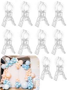 10pcs 3.5 Inch Heavy Duty Transparent Plastic Spring Clamps, Multi-Purpose Clips For Fixing Balloon Arches And Backdrops, Durable And Sturdy, Suitable For Birthday Parties, Wedding Decor, Woodworking Projects And Photography Studios - Multicolor - View 9