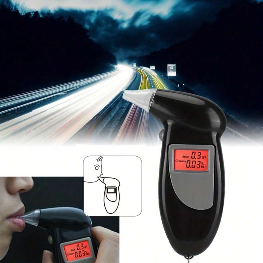 1pc Portable Digital Alcohol Tester - Without Battery, Accurate Blood Alcohol Content Measurement, Compact And User-Friendly Design, Suitable For Car Safety And Personal Use