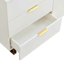 Modern Sideboard With 2 Doors And 3 Drawers – Elegant MDF Furniture Piece In Gold Color Alloy - 白色 - 查看 11
