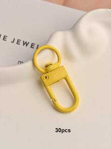 30Pcs 10*5mm Colorful Baked Enamel Eye Pins Threaded Screw Hooks DIY Jewelry Keyring Pendant Connector Craft Hardware Supplies - Colorful 3-point Small Door Knocker - View 14