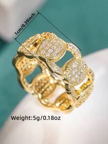 1pc Elegant Cubic Zirconia Ring, Suitable For Women To Wear, Suitable For Wedding, Engagement, Anniversary Party, Valentine's Day Gift - 1# - View 6