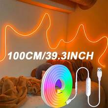 LQHZMYYY RGB Neon Light USB Powered With 4-Key Control, Music Mode Lights Change With Rhythm, Flexible Light Strip Can Bend For DIY Styling, Suitable For Stage, Music Festival, Party, Gaming Or Birthday Atmosphere, Gaming Relaxation Use - Multicolor - View 15