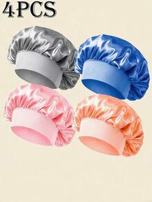 1/4 buah Topi Tidur Elastis Wanita 2026, Topi Pelindung Rambut Lembut dan Nyaman Warna Polos Musim Panas, Aksesori Fashion Ringan untuk Penggunaan Sehari-hari, Hadiah - MultiWarna - View 13