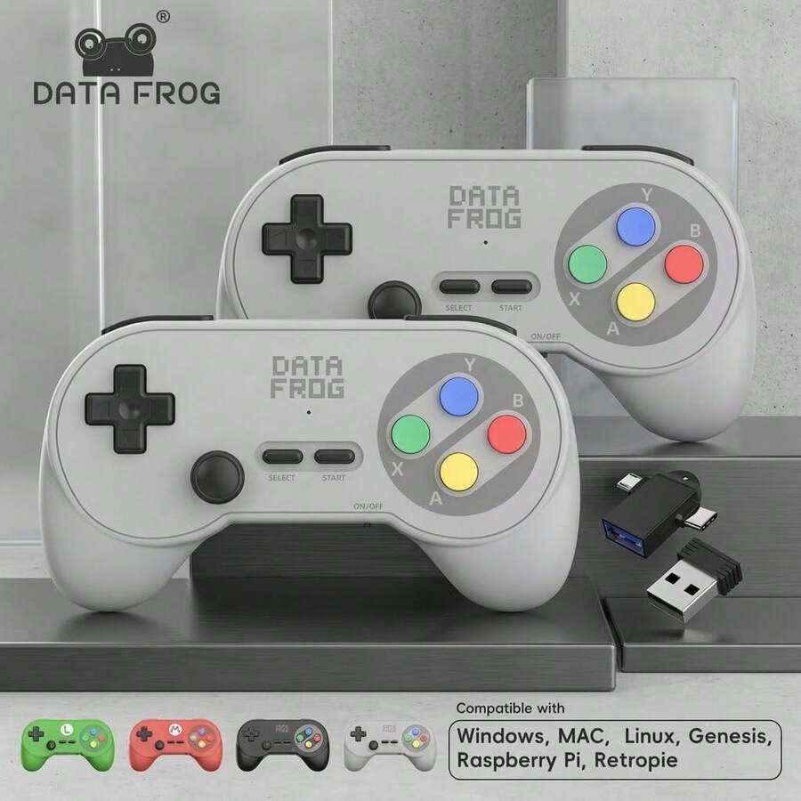 DATA FROG For PC07 Wireless Dual Game Controller Plug And Play With Receiver And OTG Adapter Supports Multi-Device Connection - View 1