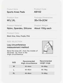1 Piece Knee Pads,Basketball,Football,Knitted Springs,Anti Slip Running Leg Pads,Fitness Sports Knee Pads,Protective Gear,Knee Pads - Multicolor - View 6