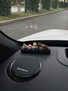 1pc Creative Rabbit Car Temporary Parking Number Plate, 2 Rabbits Car Phone Number Plate, Car Doll Move Car Card Cute Mushroom Rabbit Decoration Creative Ornament, Car Temporary Parking Plate, Car Portable Hidden Phone Number Plate, Car Temporary Parking Plate, Hidden ABS Plastic Parking Plate Temporary Parking Move Car Plate, Car Parking Plate Holiday Small Gift - A - View 6