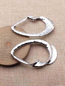 1 buah liontin berbentuk tetesan air mata berlubang besar berukuran 68x43mm untuk pembuatan perhiasan DIY, kalung, gantungan kunci, rantai ponsel, dan aksesoris pembuatan gelang. - Liontin berbentuk tetesan air mata yang dipelintir dan berongga - View 9