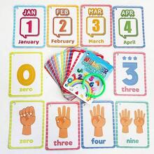 Numbers Connection Flash Cards 36 Pcs Learning Months Of The Year Math Symbols Hand Gestures Teaching Aids For Toddlers Early Education Montessori Materials Back To School - Multicolor - View 5