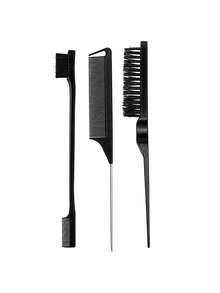 Hair Styling Tool Set (Includes Spray Bottle, Rat Tail Comb, Hairline Comb And Sectioning Clips) Lightweight Accessory Set, Suitable For Daily Updo, Bun, Sectioning And Smoothing Hairstyles - Black - View 10