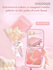 GOGO TALES Palet Makeup Multifungsi Dreamy Glow, Nuansa Klasik Bumi yang Mengkilap & Matte, Mudah Dibaurkan, Tahan Air & Keringat, Tahan Lama, Palet Perona Pipi & Mata 7-in-1, Cocok Untuk Pemula GOGOTALES - #G01 Kesadaran Manis - View 2