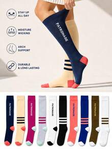 1/5 Pair Professional Sports Compression Socks - Moisture-Wicking Running & Jump Rope Socks - Shaping & Slimming Leg Style - Multicolor - View 2