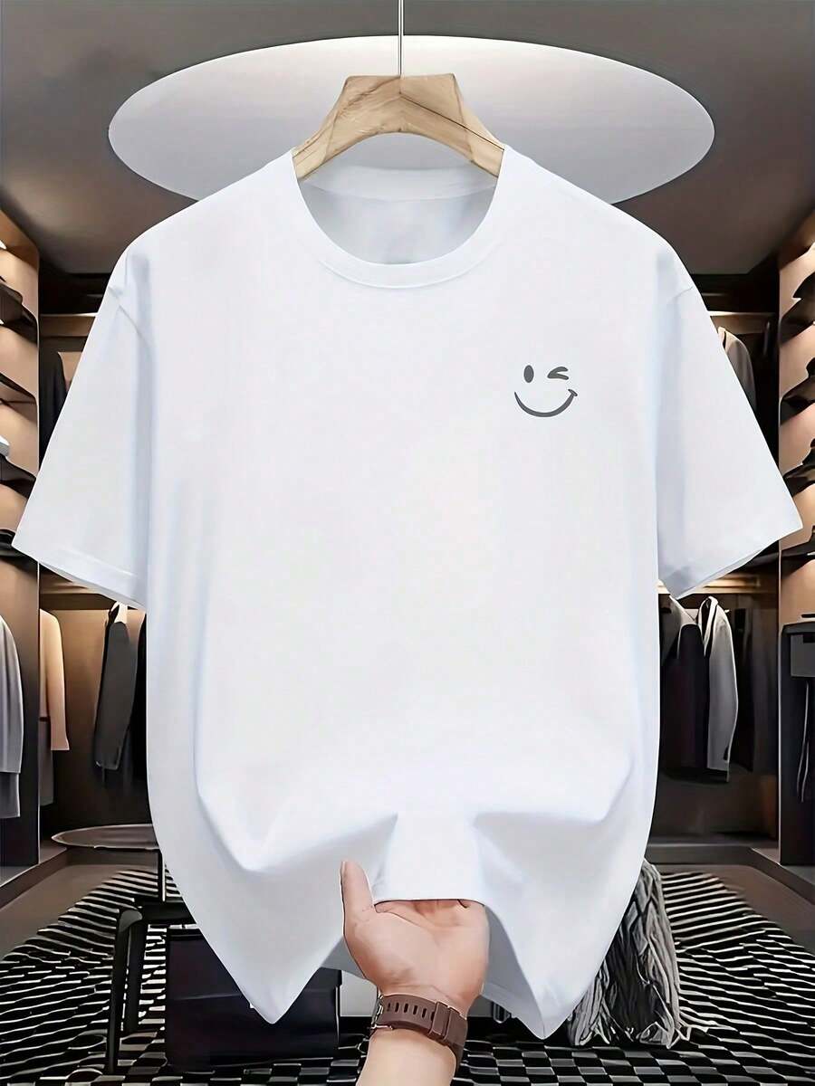 Camiseta estampada de moda para hombres - Blanco - Ver 1