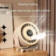 3600mAh Portable USB Rechargeable Misting Fan, 100-Speed Adjustable Desktop & Wall Mounted Cooling Fan, Quiet Air Circulator For Home, Office & Outdoor - Schwarz - Übersicht 1