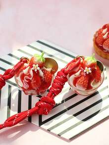 1pc Creative Food Series Personalized Backpack Charm, Cute Girl Accessory, Realistic Food Pendant - Multicolor - View 5