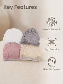 1pc [Rhinestone Lace Style]Muslim Women's Underscarf Cap, Modal Elastic Headwrap, Breathable Lace Rhinestone Design, Non-Tight Anti-Hair Loss, Suitable For Hijab Inner/Chemotherapy Cap/Daily Wear, Multiple Colors Available, Skin-Friendly Comfortable Versatile Style, Fashionable Elegant Sweat-Absorbent Breathable, Summer Refreshing Inner Cap, Perfect For Gifting To Friends Or Personal Use - Rhinestone Lace Hat - View 7