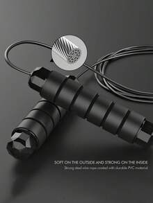 Powcan Adjustable Jump Ropes,Skipping Rope Tangle-Free Rapid Speed With Ball Bearings For Women Men Kids,Exercise & Slim Body Jumprope At Home School Gym - Pure Black - View 5