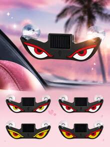 太陽能邪眼LED車窗燈，2026新款動態車眼LED，附震動與光感應器，惡魔眼擋風玻璃氛圍燈，USB-C充電，5種模式，吸盤安裝，300mAh電池 - Solar+USB - 查看 5