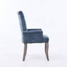 69 Cm Dining Chairs In Chenille For Kitchen And Dining Room - 藍色 - 查看 5