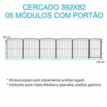 Cercado Grade 392x82cm Portão + 5 Módulos Segurança Pet Cães Cachorro - Preto - Visão 3