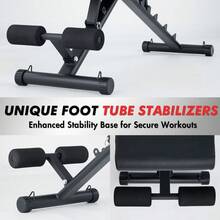 Adjustable Foldable Weight Bench For Home Gym, Flat/Incline/Decline Workout Bench Press, 440 LBS Multi-Functional Strength Training Bench For Weightlifting, Full Body Exercise - Black - View 7