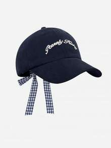 1pc Letter Embroidered Baseball Cap, Bowknot Fashion Versatile Elegant Sun Protection Suitable For Outdoor Travel - Lace - View 8