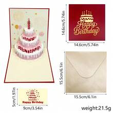 2026新款3D生日祝福卡，送給朋友的完美禮物，3D彩色生日祝福卡，蛋糕與蠟燭設計極簡生日卡，創意高級可折疊生日派對禮物，My Order Delivered，畢業裝飾，禮物，18歲生日派對用品，感謝老師禮物，最佳老師禮物 - 白色 - 查看 23