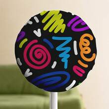 1pc Fan Dust Cover, Colorful Graffiti Printed Polyester Fan Protective Cover, All-Season Dust Cover, Compatible With Floor-Standing & Wall-Mounted Industrial/Commercial/Residential Fans, Dustproof, Debrisproof, Easy Installation, Easy To Carry - Full Coverage - View 13