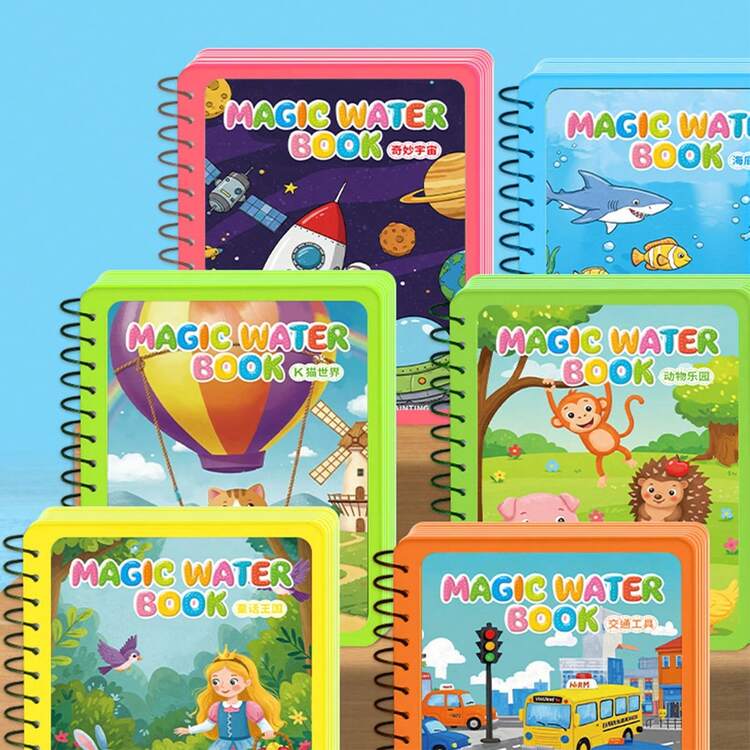 Magic Water Picture Books, Reusable Magic Drawing Books And Pens, Learning Educational Activity Books, Random Color Pens, Children's Christmas And New Year Gifts Back To School - Multicolor - View 5