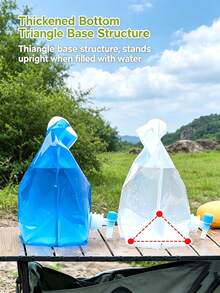 5L/10L 戶外露營水袋/可折疊水桶－大容量、便攜可折疊水儲存容器，附閥門與透明設計；非常適合戶外露營、野餐與烤肉活動 - 多色 - 查看 5