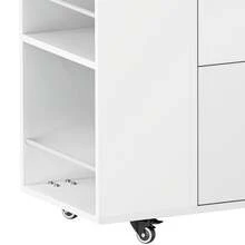 Yitahome Rolling Filing Cabinet With Side Racks & 4 Wheels, File Cabinet With Adjustable Hanging Rods For A4/Letter Documents, Printer Stand For Home Office, White - White - View 9