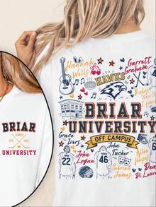 Briar U Hockey Shirt, Off-Campus Garrett Graham Dean Di Laurentis John Logan T-Shirt, University Hockey Romance Book Lover Gift Tee Booktok - 白色 - 查看 1